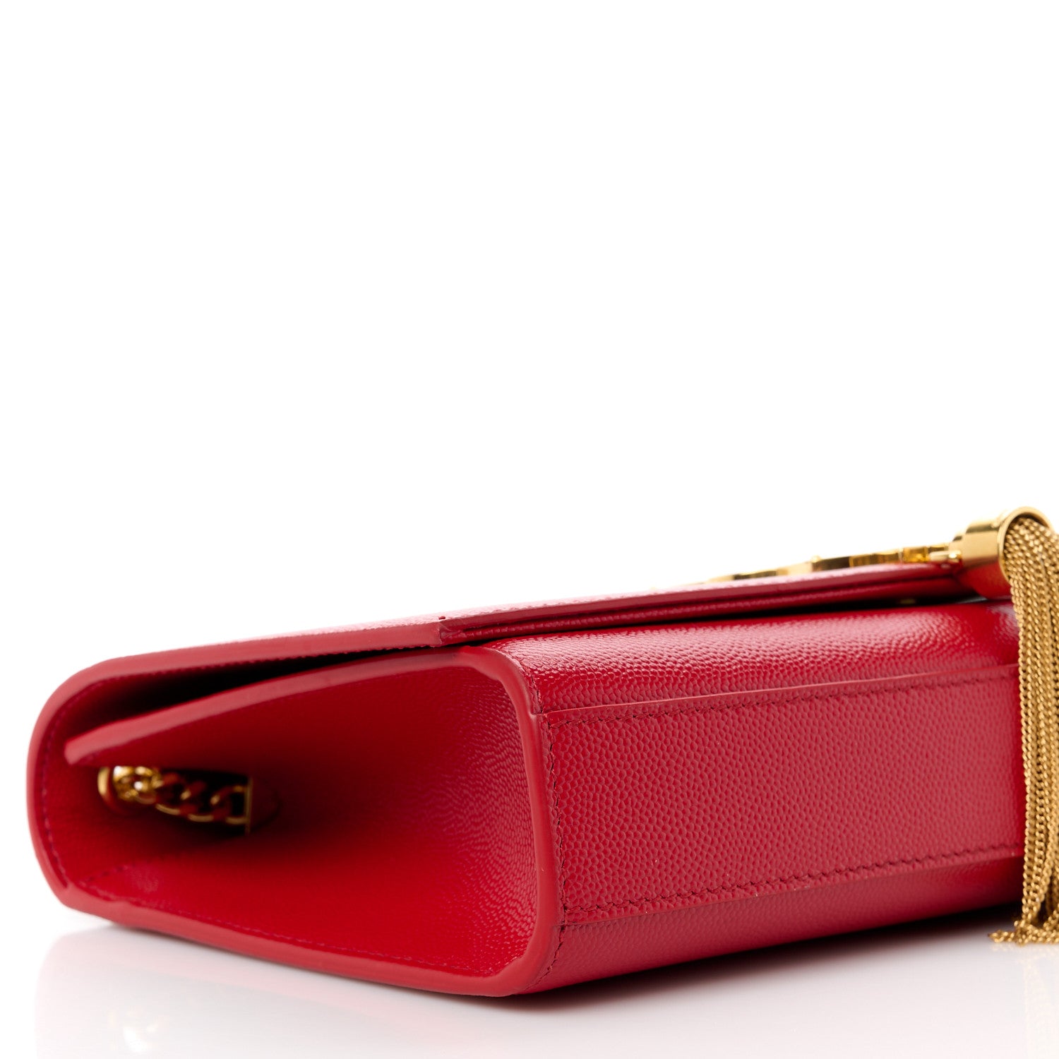 Saint Laurent Grain De Poudre Medium Classic Monogram Kate Tassel Satchel Lipstick Red 10 of 11