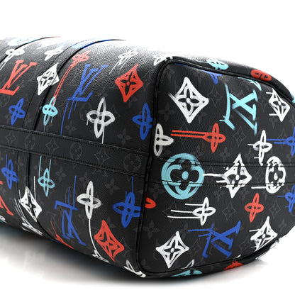 Louis Vuitton Monogram Eclipse LV Graffiti Keepall Bandouliere 50 Multicolor 8 of 9