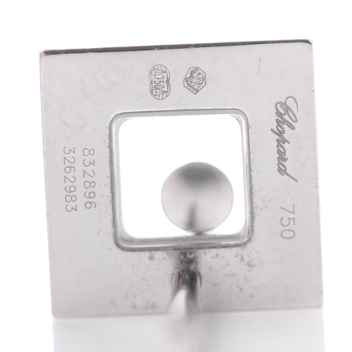 18K White Gold Happy Diamonds Square Earrings