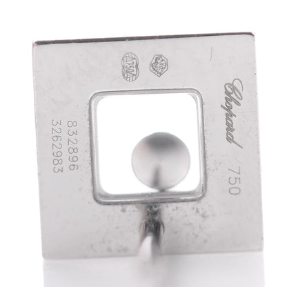 Chopard 18K White Gold Happy Diamonds Square Earrings 4 of 4