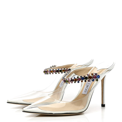 Jimmy Choo Patent Crystal Bing 100 Pumps 37.5 White Transparent 3 of 8