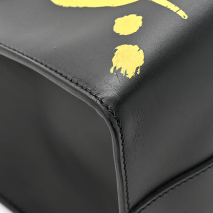 Gucci Calfskin GucciGhost Real Medium XL Tote Black Yellow 12 of 13