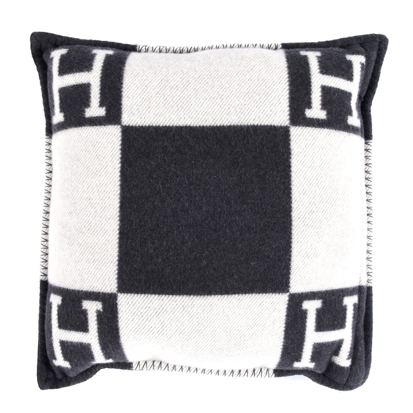 Wool Cashmere Avalon Pillow PM Ecru Gris Fonce