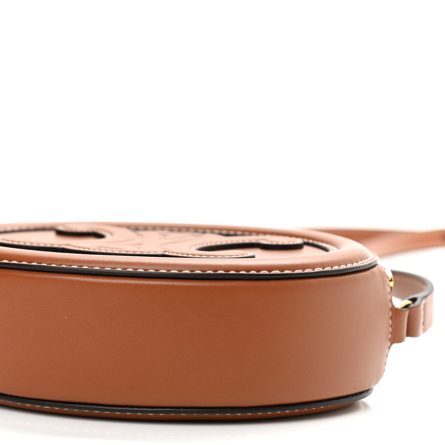 Celine Smooth Calfskin Cuir Small Triomphe Oval Crossbody Purse Tan 8 of 8