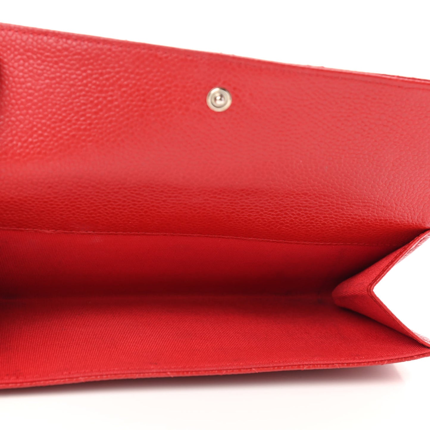 Caviar Quilted CC Long Double Wallet Red