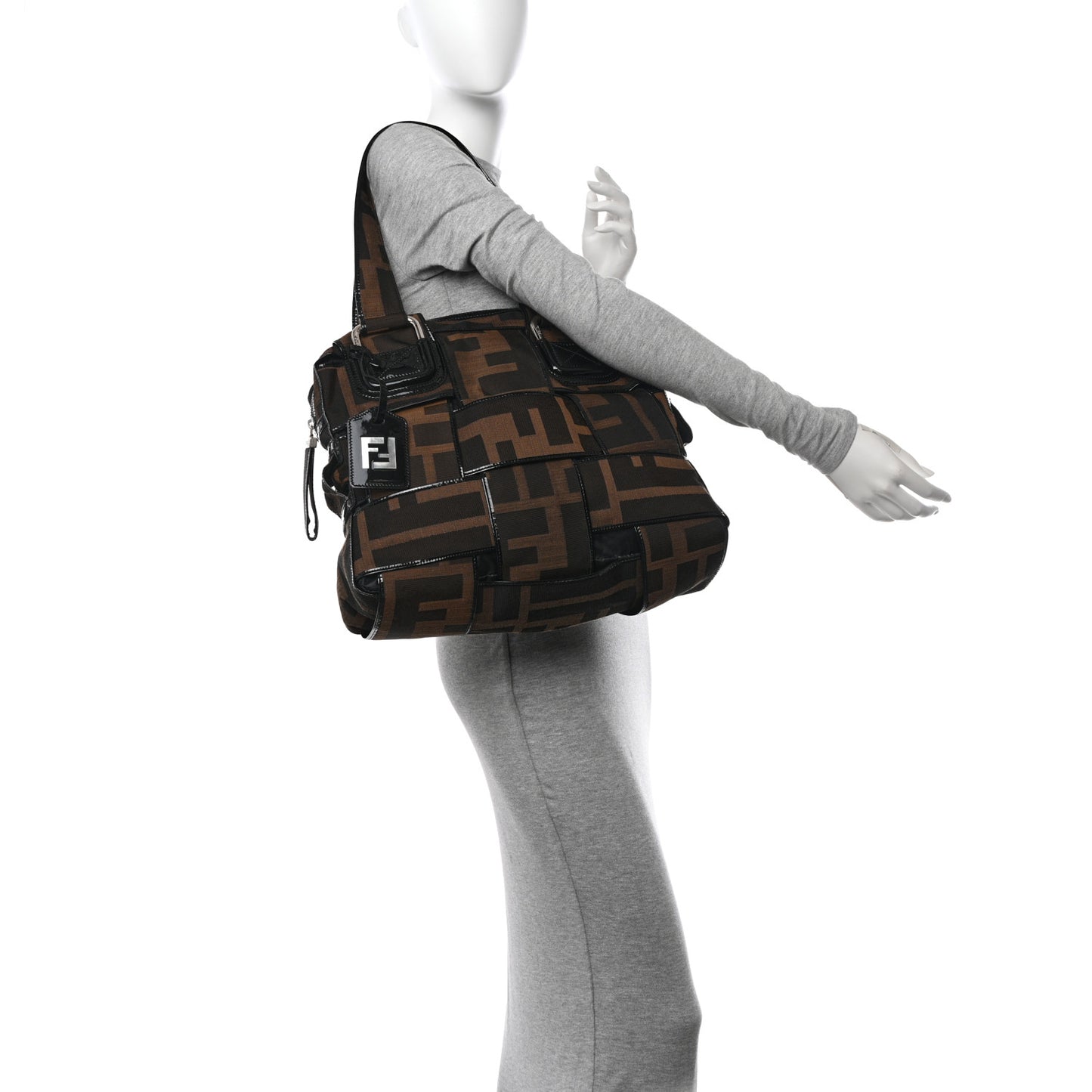 Patent Zucca Crossword Grande Bag Tobacco