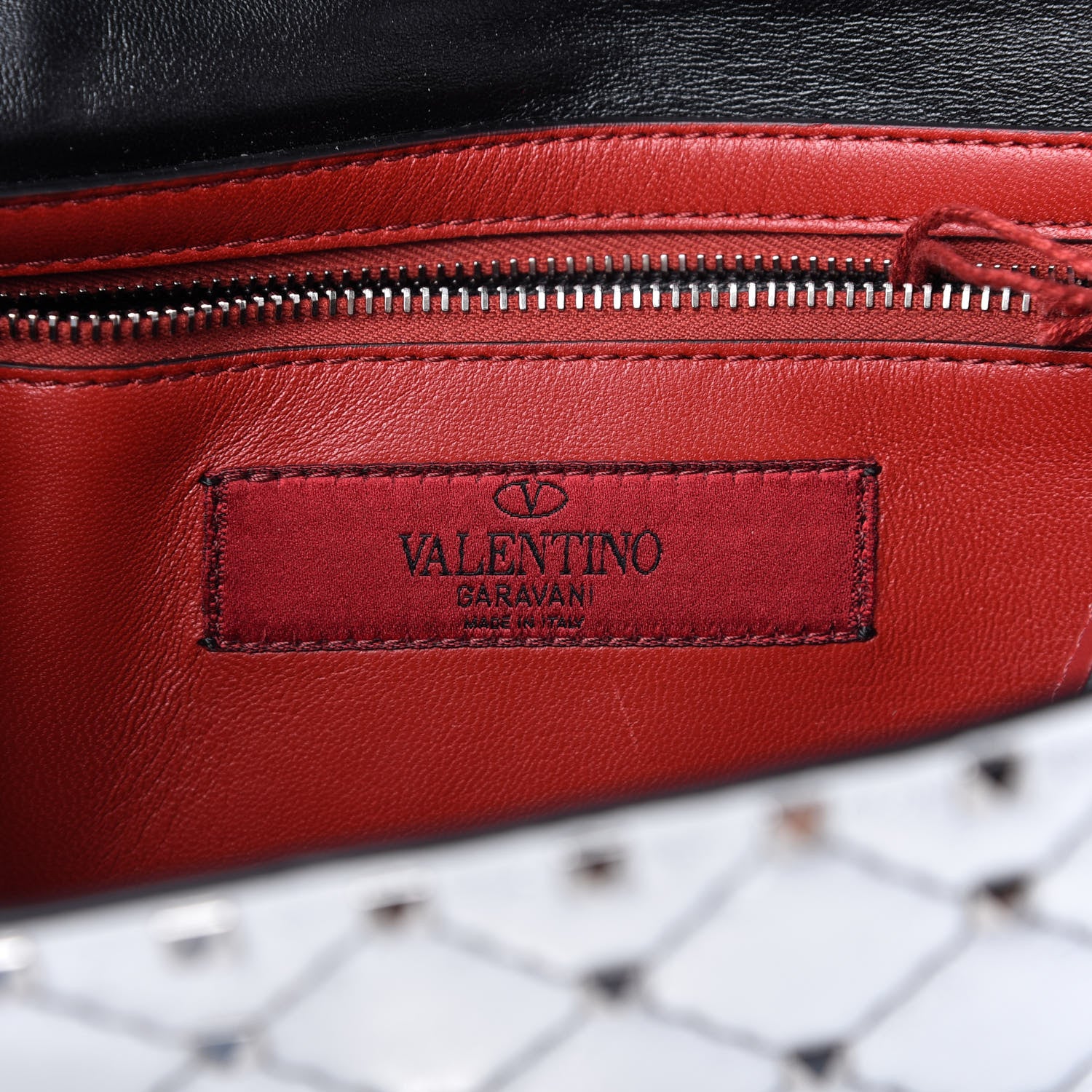 Valentino Garavani Metallic Nappa Rockstud Spike Wallet on Chain Silver 8 of 9
