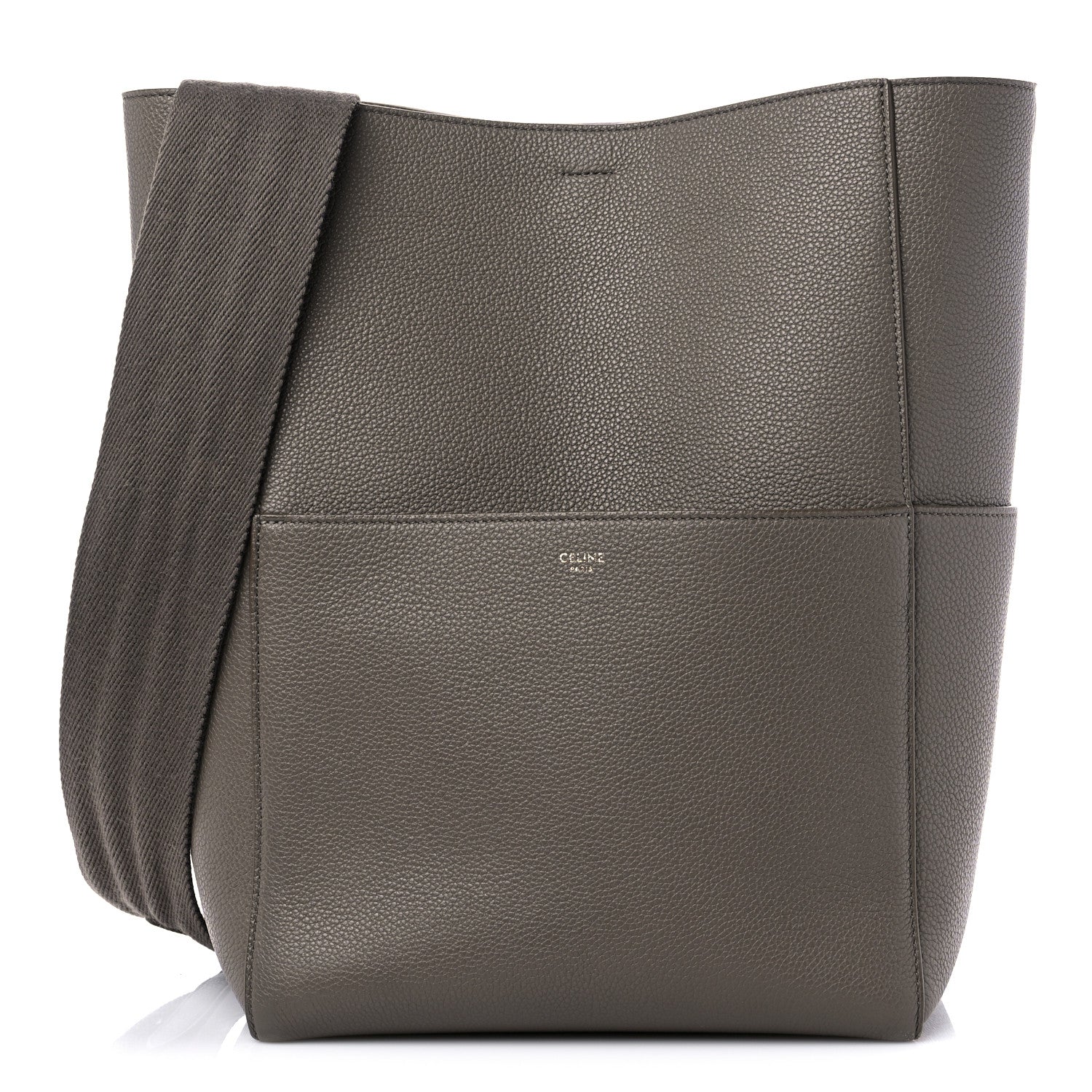 Celine Soft Grained Calfskin Sangle Bucket Bag Taupe 1 of 16
