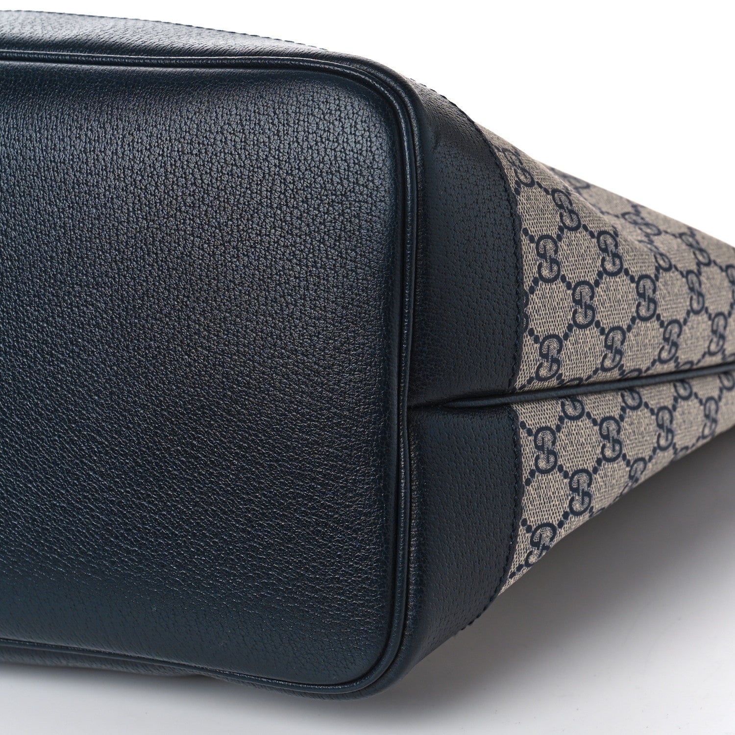 Gucci GG Supreme Monogram Textured Dollar Calfskin Web Large Ophidia Tote Beige Blue 10 of 10
