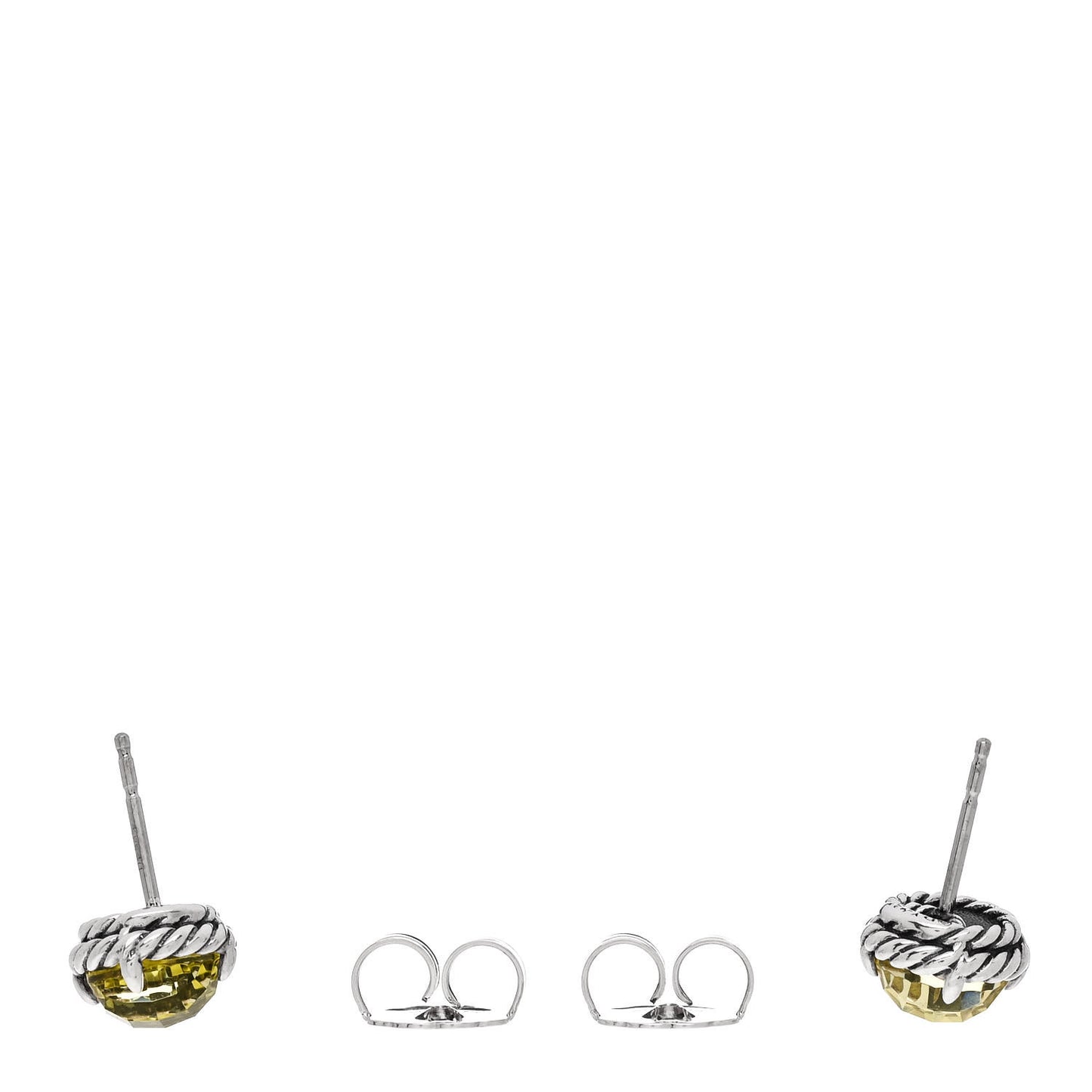 Sterling Silver Lemon Citrine 8mm Chatelaine Earrings