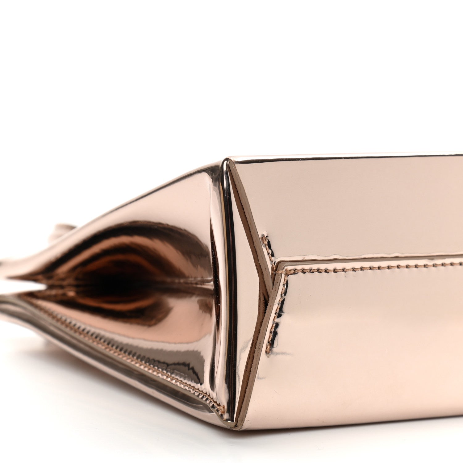 Off-White Metallic Patent Mini Box Bag Rose Gold 8 of 9