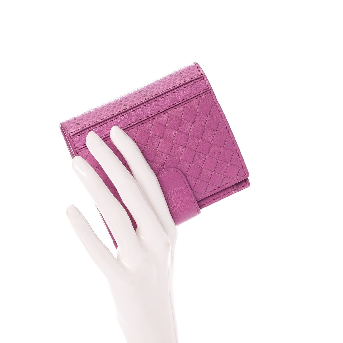 Nappa Ayers Madras Intrecciato Mini Wallet Peony