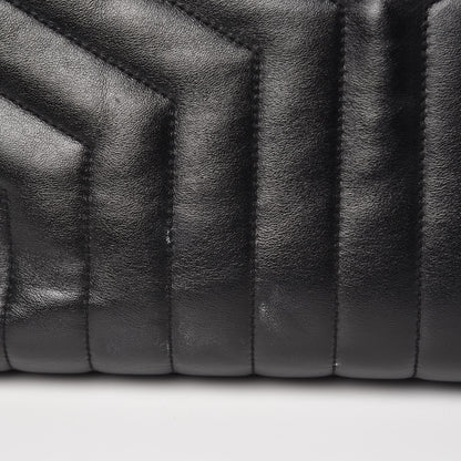 Saint Laurent Calfskin Y Quilted Monogram Large Loulou Shopper Black 12 of 14