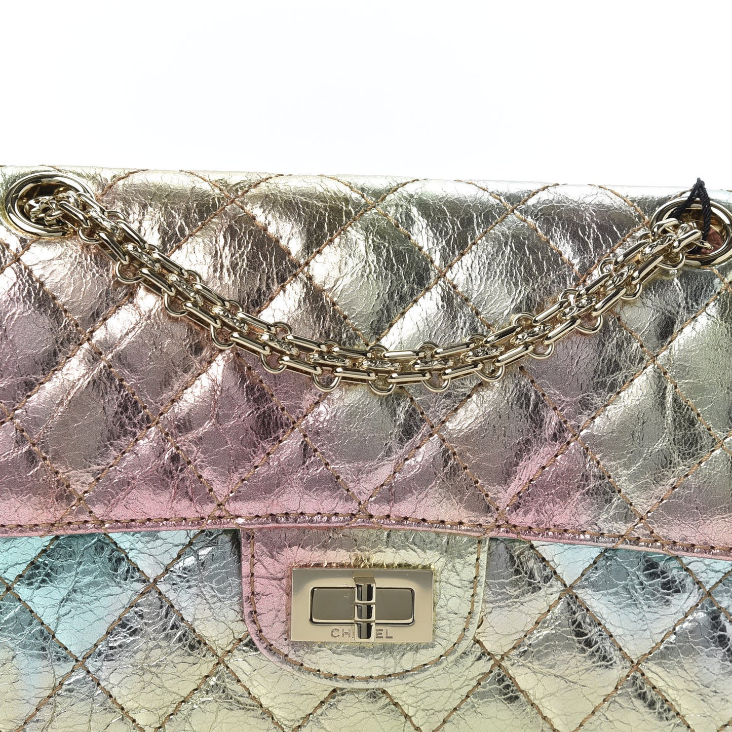 Metallic Goatskin Quilted Mini 2.55 Reissue Flap Multicolor