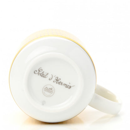 Hermes Porcelain Soleil d'Hermes Coffee Cup and Saucer 3 of 9