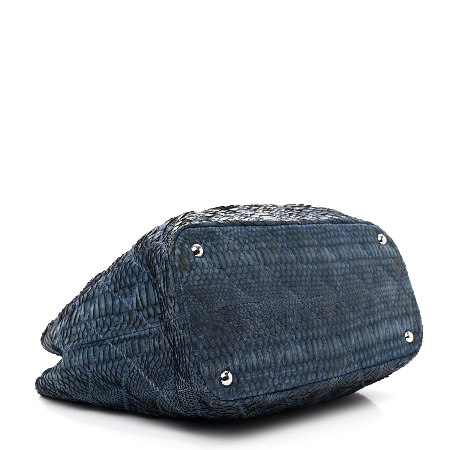 Chanel Snakeskin Ultimate Stitch Shopper Tote Blue 4 of 11