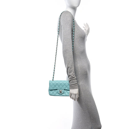 Chanel Lambskin Quilted Mini Rectangular Flap Light Blue 2 of 12
