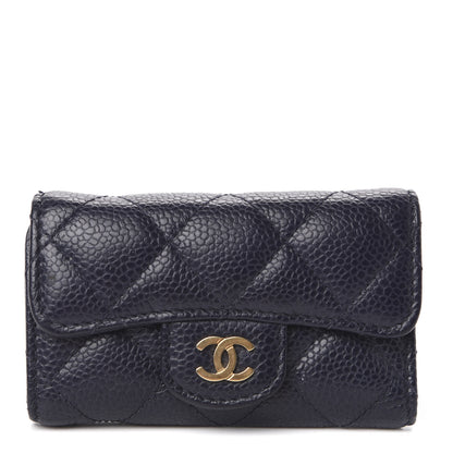 Chanel Caviar Quilted 6 Key Holder Blue 1 of 7