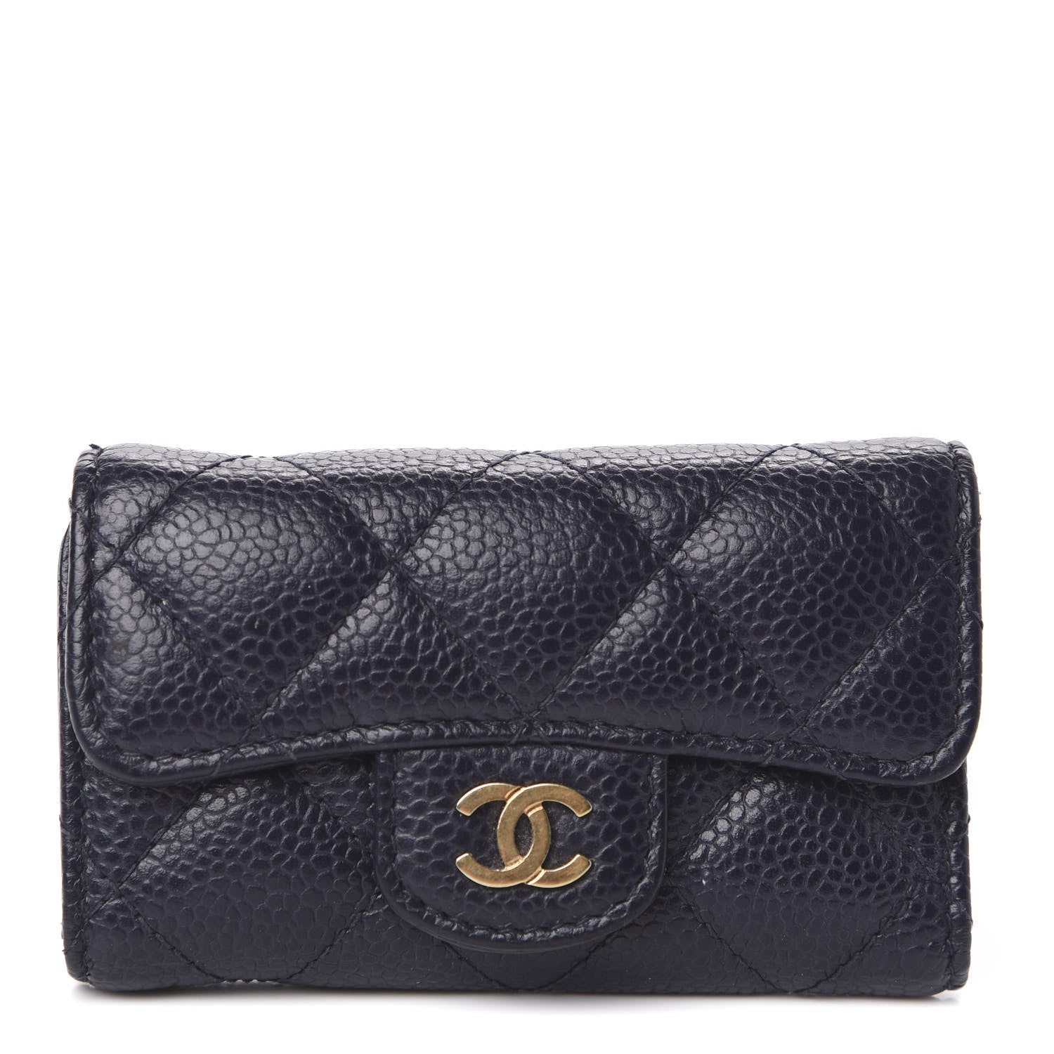 Chanel Caviar Quilted 6 Key Holder Blue 1 of 7