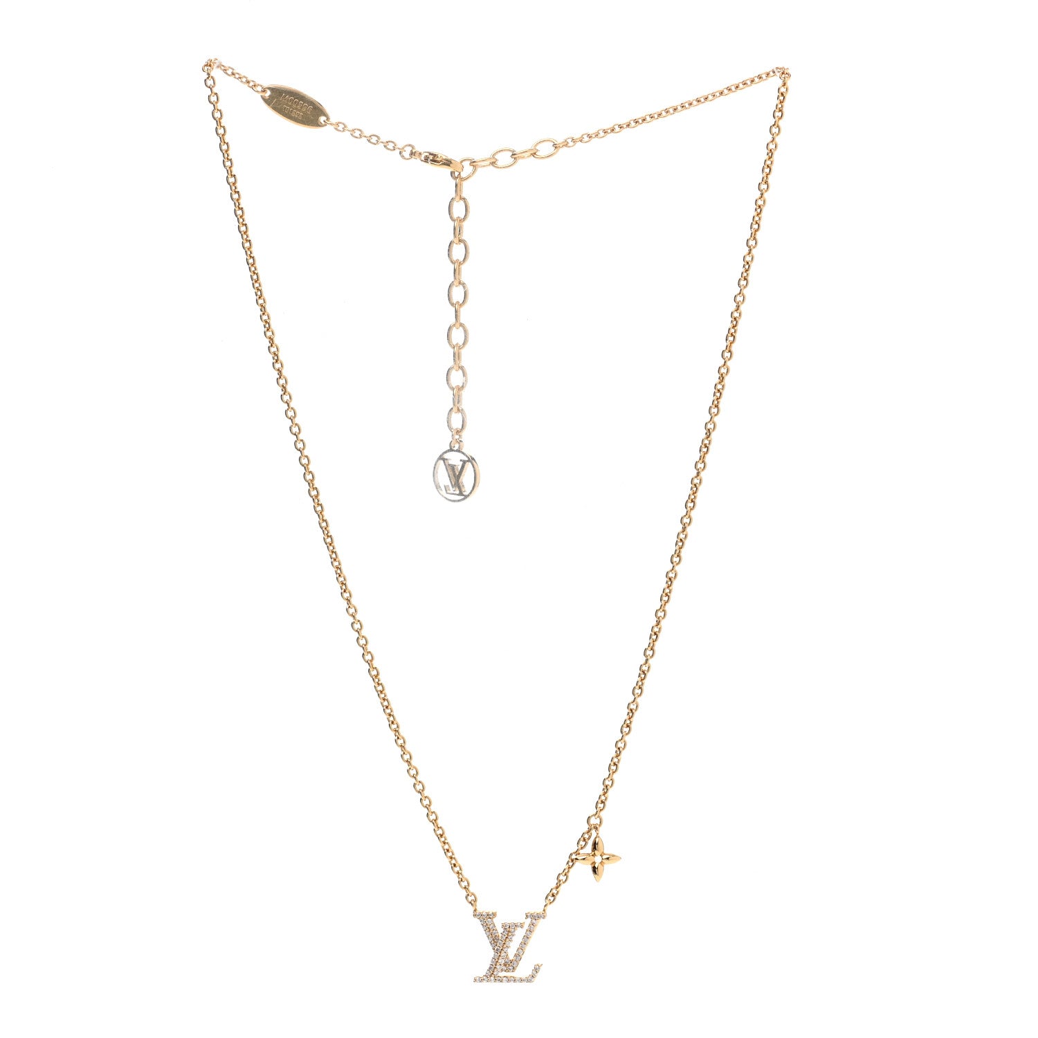 Louis Vuitton Metal Crystal LV Iconic Necklace Gold 3 of 6