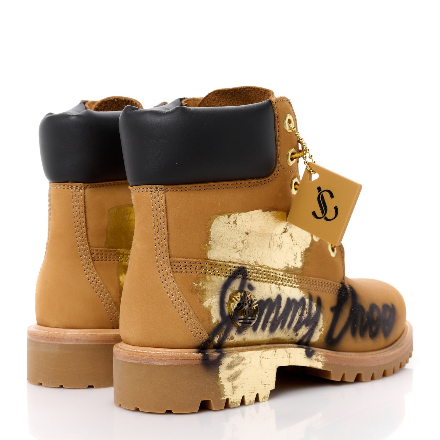 X TIMBERLAND Nubuck Graffiti Womens Ankle Boots 9.5 Wheat Gold
