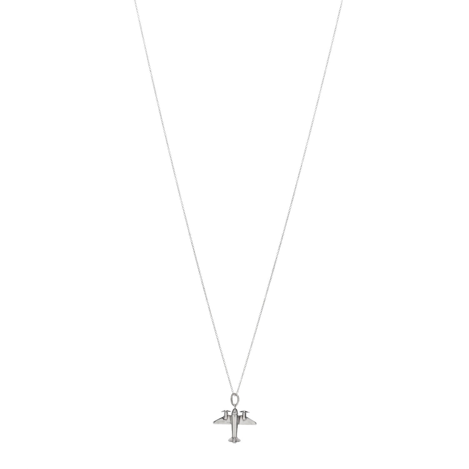 Tiffany Sterling Silver Airplane Pendant Necklace 1 of 6
