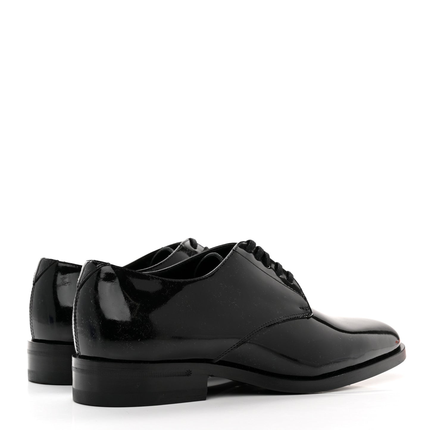 Patent Calfskin Mens Derby Lace Up Shoes 36.5 Black