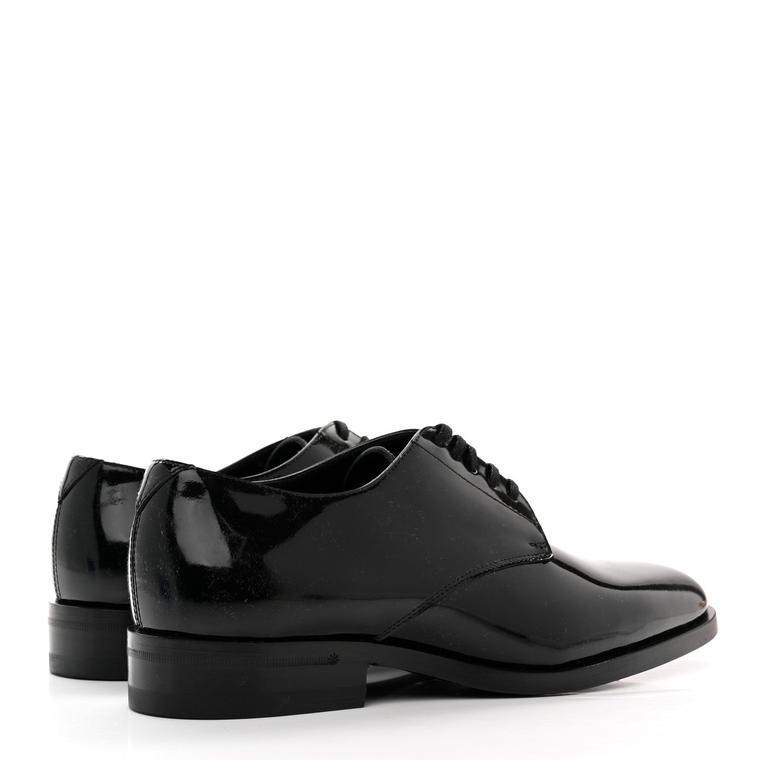 Saint Laurent Patent Calfskin Mens Derby Lace Up Shoes 36.5 Black 4 of 8