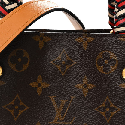 Louis Vuitton Monogram Braided Montaigne BB Coquelicot Creme Safran Peach 9 of 11