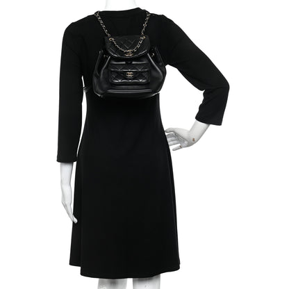 Chanel Lambskin Quilted Small Duma Drawstring Backpack Black 2 of 10