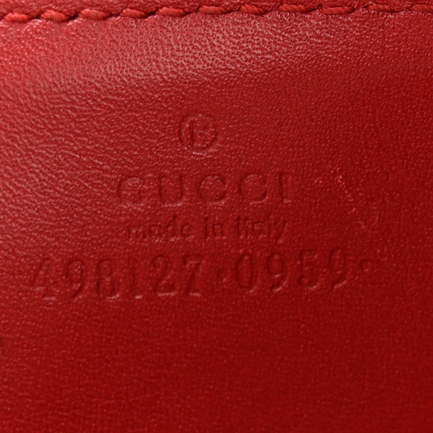 Gucci Calfskin Matelasse GG Marmont Zip Around Key Case Hibiscus Red 6 of 7