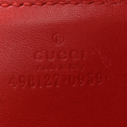 Gucci Calfskin Matelasse GG Marmont Zip Around Key Case Hibiscus Red 6 of 7