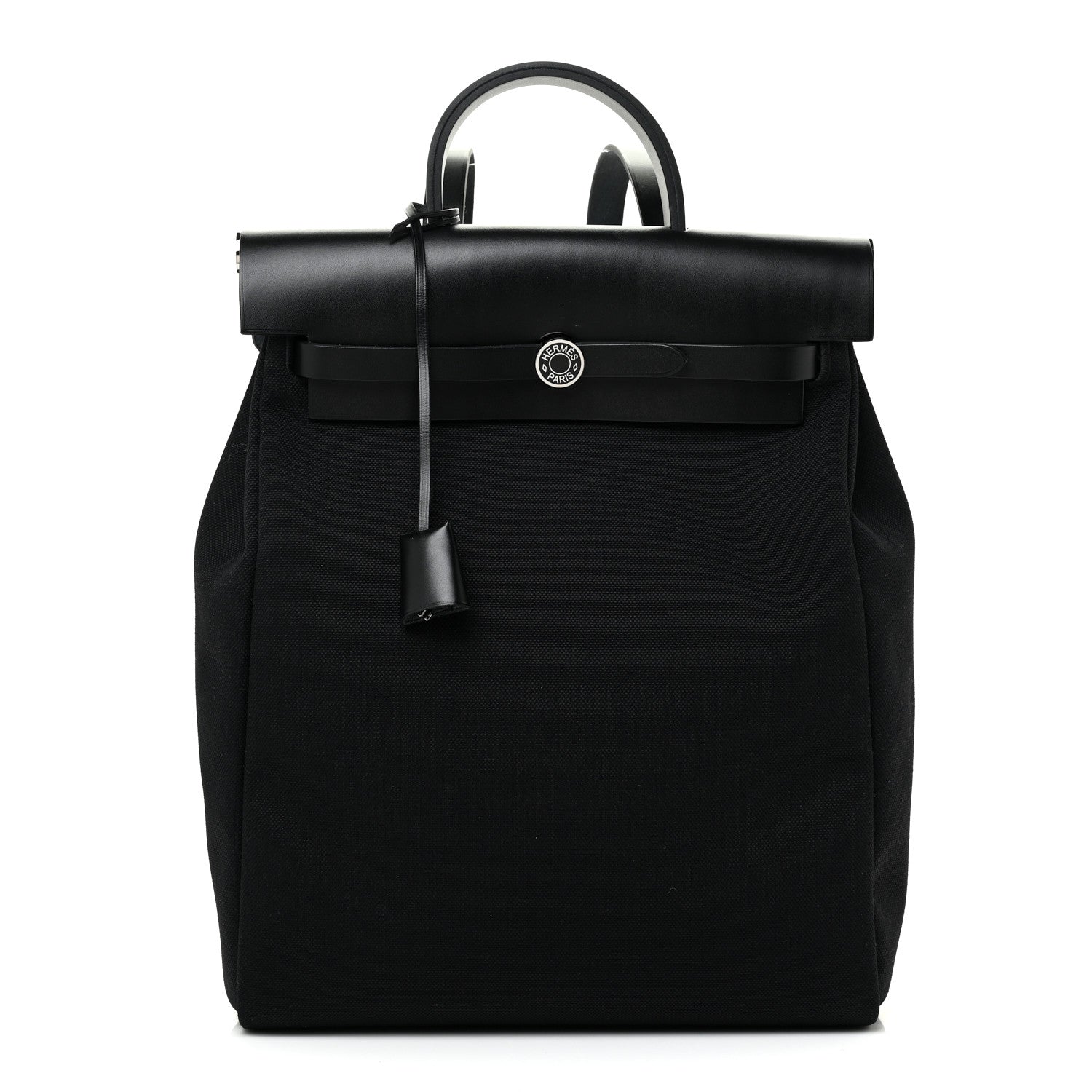 Hermes Military Toile Vache Hunter Herbag a Dos Zip Retourne Backpack Black 3 of 10