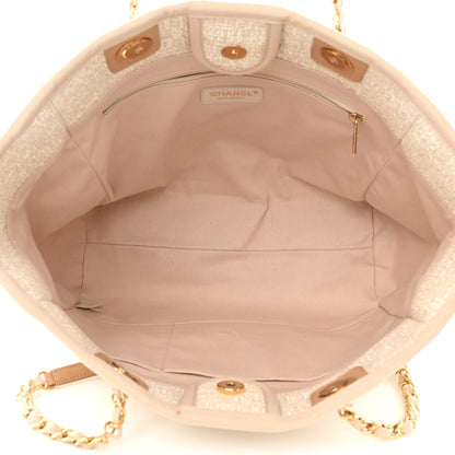 Chanel Lurex Boucle Small Deauville Tote Ivory 5 of 11