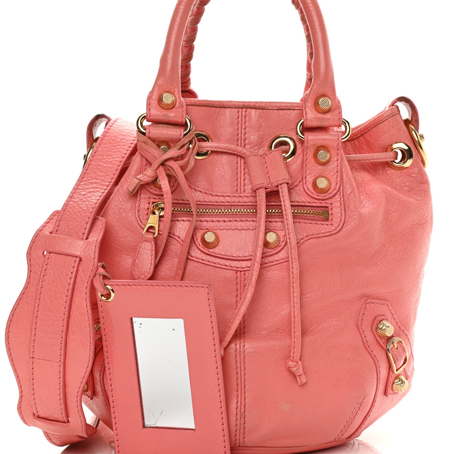 Balenciaga Agneau Giant 12 Gold Hardware Mini Pompon Rose Azalee 8 of 18