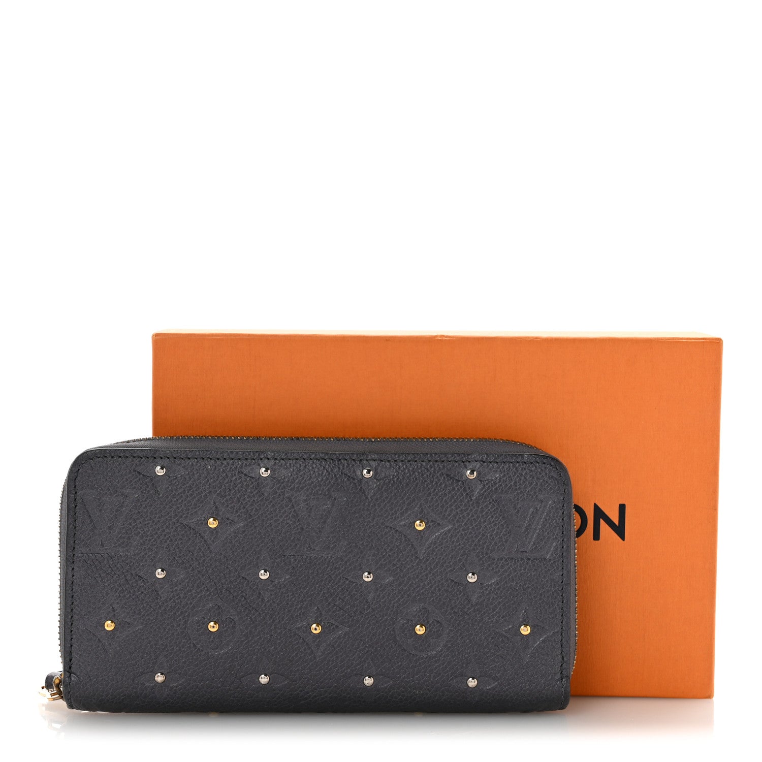 Louis Vuitton Studded Empreinte Zippy Wallet Gris Silver 1891773
