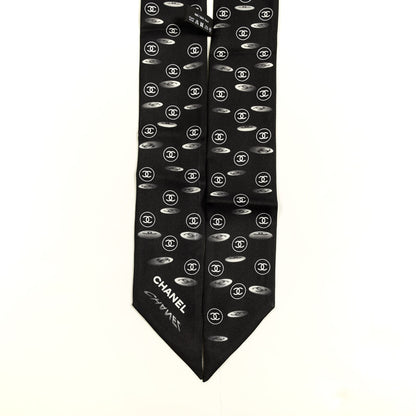 Chanel Silk CC Slim Bandeau Scarf Black 2 of 3