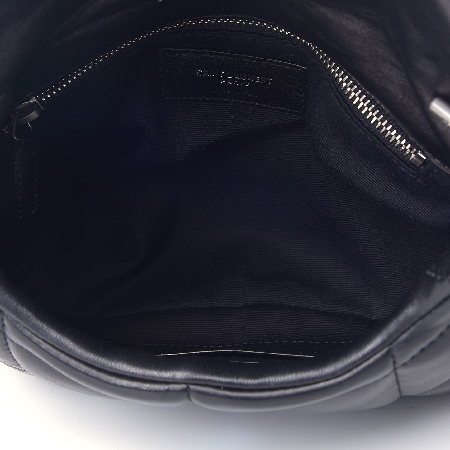 Lambskin Quilted Toy Loulou Puffer Monogram Chain Satchel Black