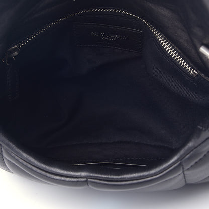 Saint Laurent Lambskin Quilted Toy Loulou Puffer Monogram Chain Satchel Black 5 of 9