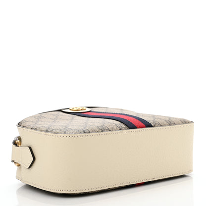 Gucci GG Supreme Monogram Textured Calfskin Web Small Ophidia Camera Bag Beige Ebony Mystic White 4 of 12