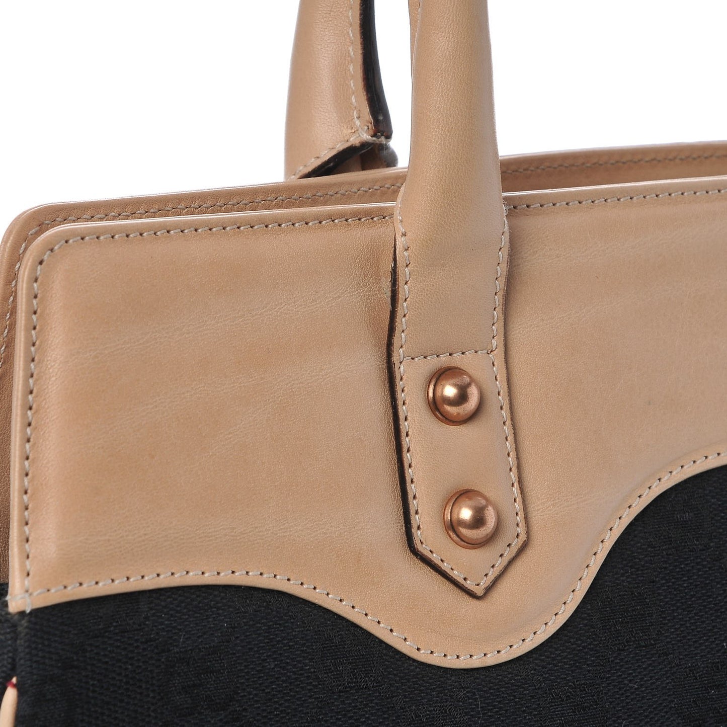 Monogram Horsebit Chain Shoulder Bag Beige Black
