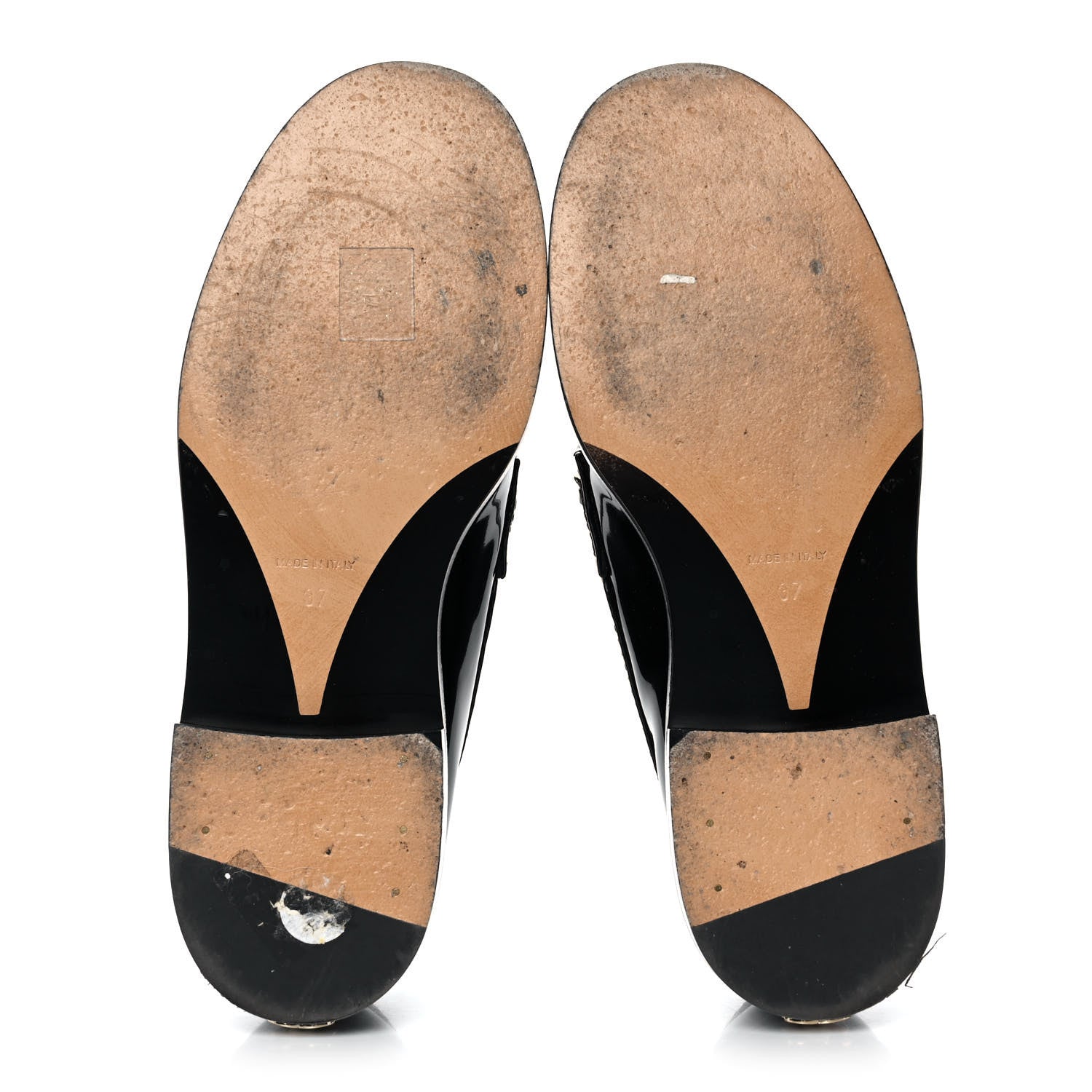 Chanel Shiny Calfskin Logo Loafers 37 Black 6 of 11