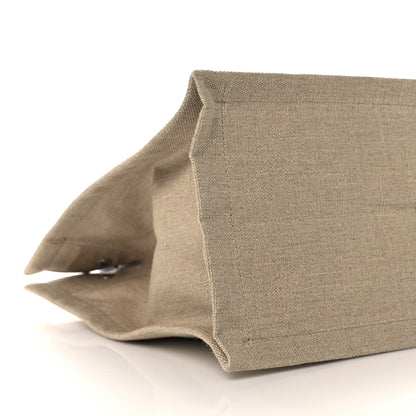Saint Laurent Linen Calfskin Small Rive Gauche Tote Greggio Natural 9 of 11
