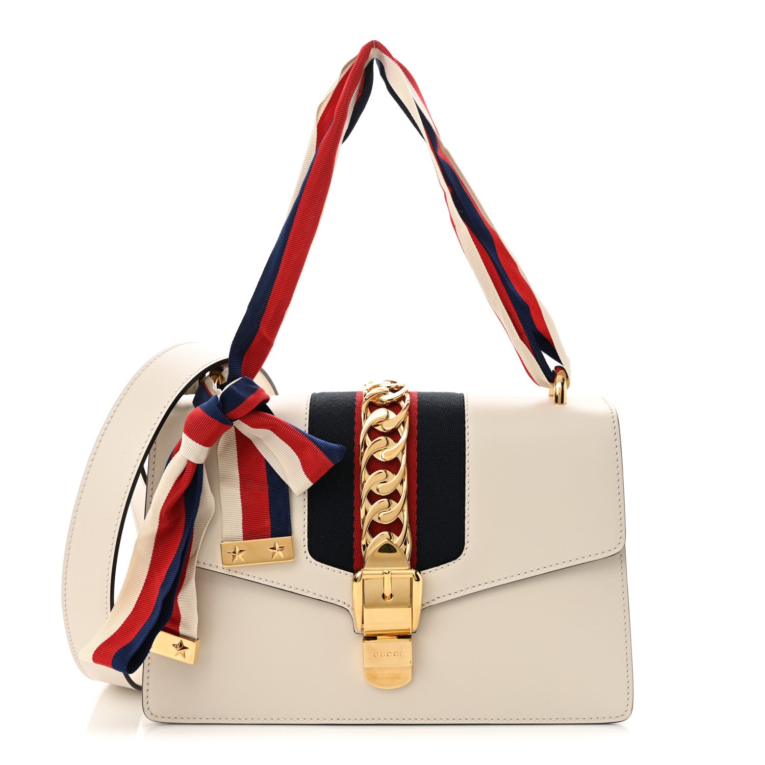 Gucci Calfskin Small Sylvie Shoulder Bag Off White 1 of 12