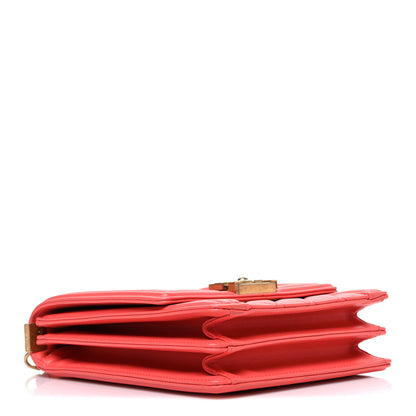 Chanel Calfskin Quilted North South Boy Flap Coral 4 of 10