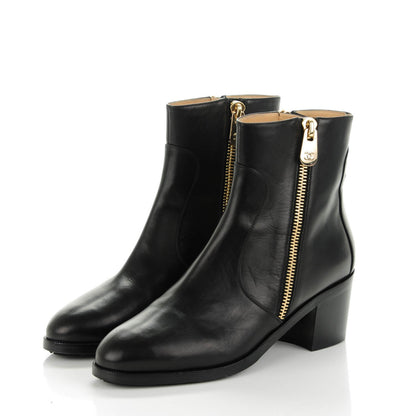 Chanel Calfskin Double Zip Short Boots 40 Black 3 of 11