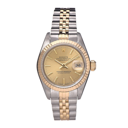 Rolex Stainless Steel 18K Yellow Gold 26mm Oyster Perpetual Datejust Watch Champagne 69173 1 of 6
