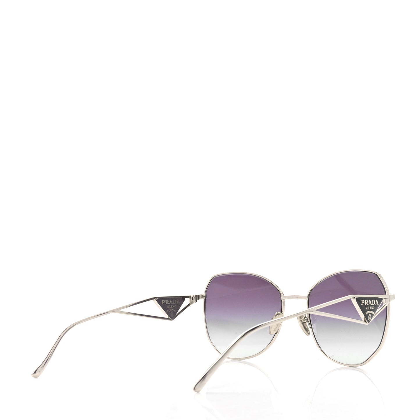 Metal Symbole Triangle Logo Sunglasses SPR57Y Silver Black