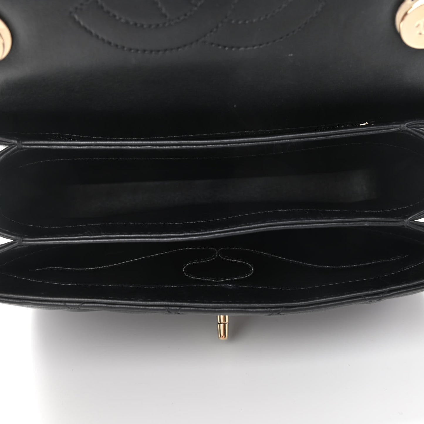 Lambskin Quilted Small Trendy CC Dual Handle Flap Bag Black