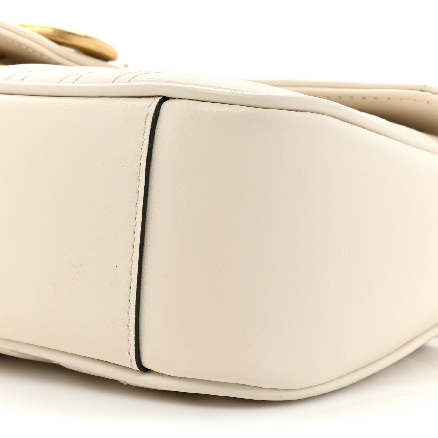 Calfskin Matelasse Small GG Marmont Shoulder Bag White
